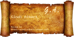 Gindl Albert névjegykártya